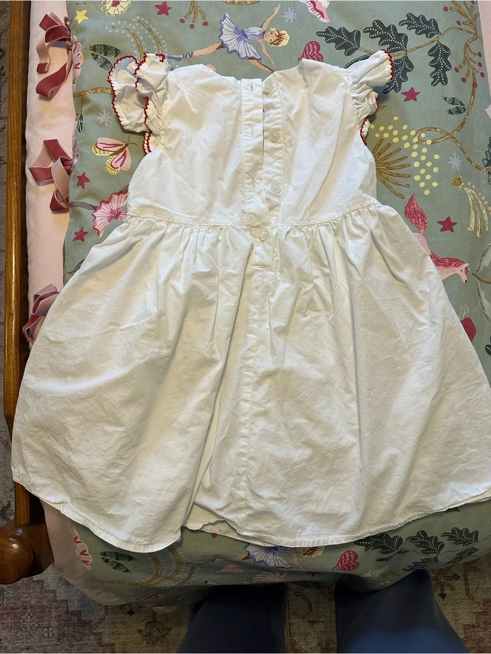 Red White & Blue Girls Size 5 monogrammed dress “AHA”